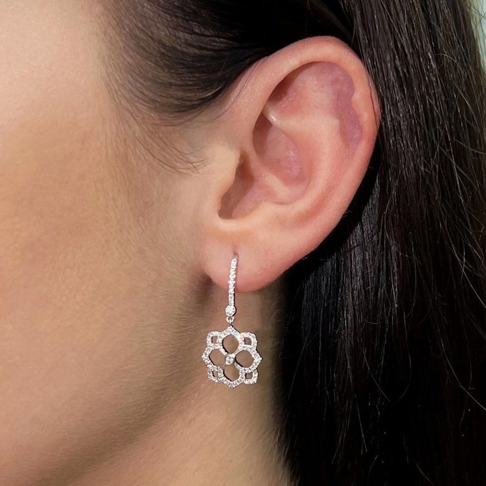 Messika 0.57Cttw Eden Dormeuses Diamond Drop Earrings 18K White Gold